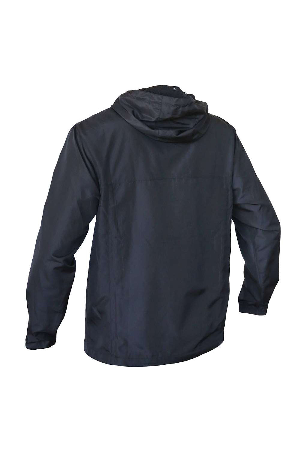 Quikflip AWB Mens 2-in-1 Dryflip Full Zip Hooded Windbreaker Jacket Black Flat Back