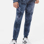 Independent Trading Co. Mens Tie-Dye Fleece Sweatpants w/ Pockets - Navy Blue