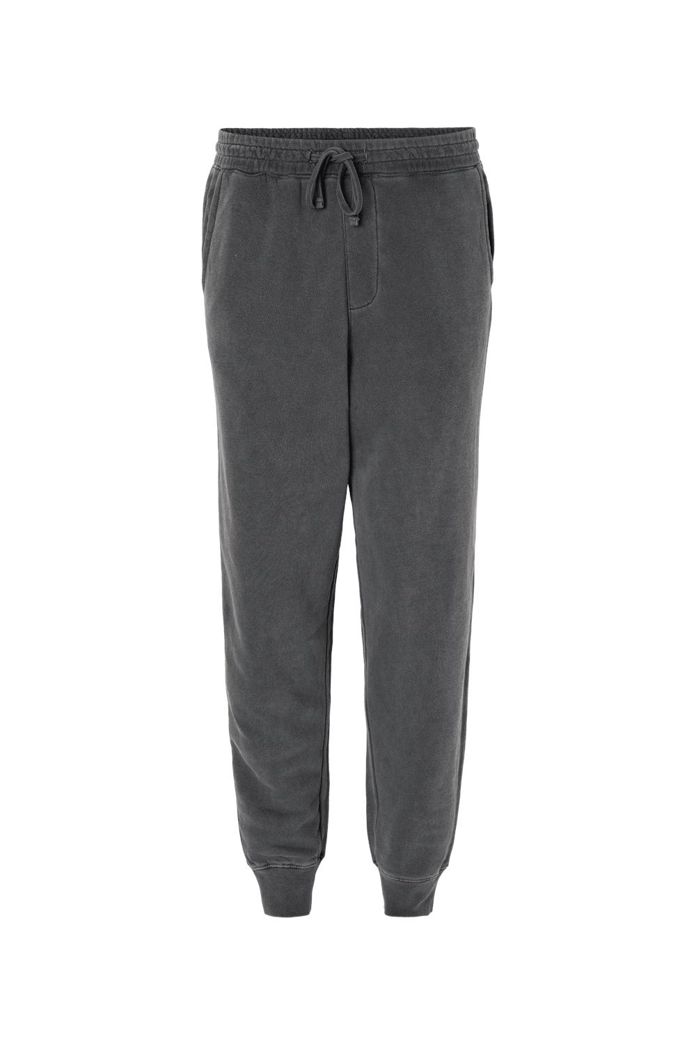 Independent Trading Co. PRM50PTPD Mens Pigment Dyed Fleece Sweatpants w/ Pockets Black Flat Front