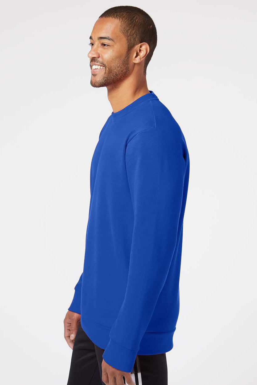 Adidas A434 Mens Fleece Crewneck Sweatshirt Collegiate Royal Blue Model Side