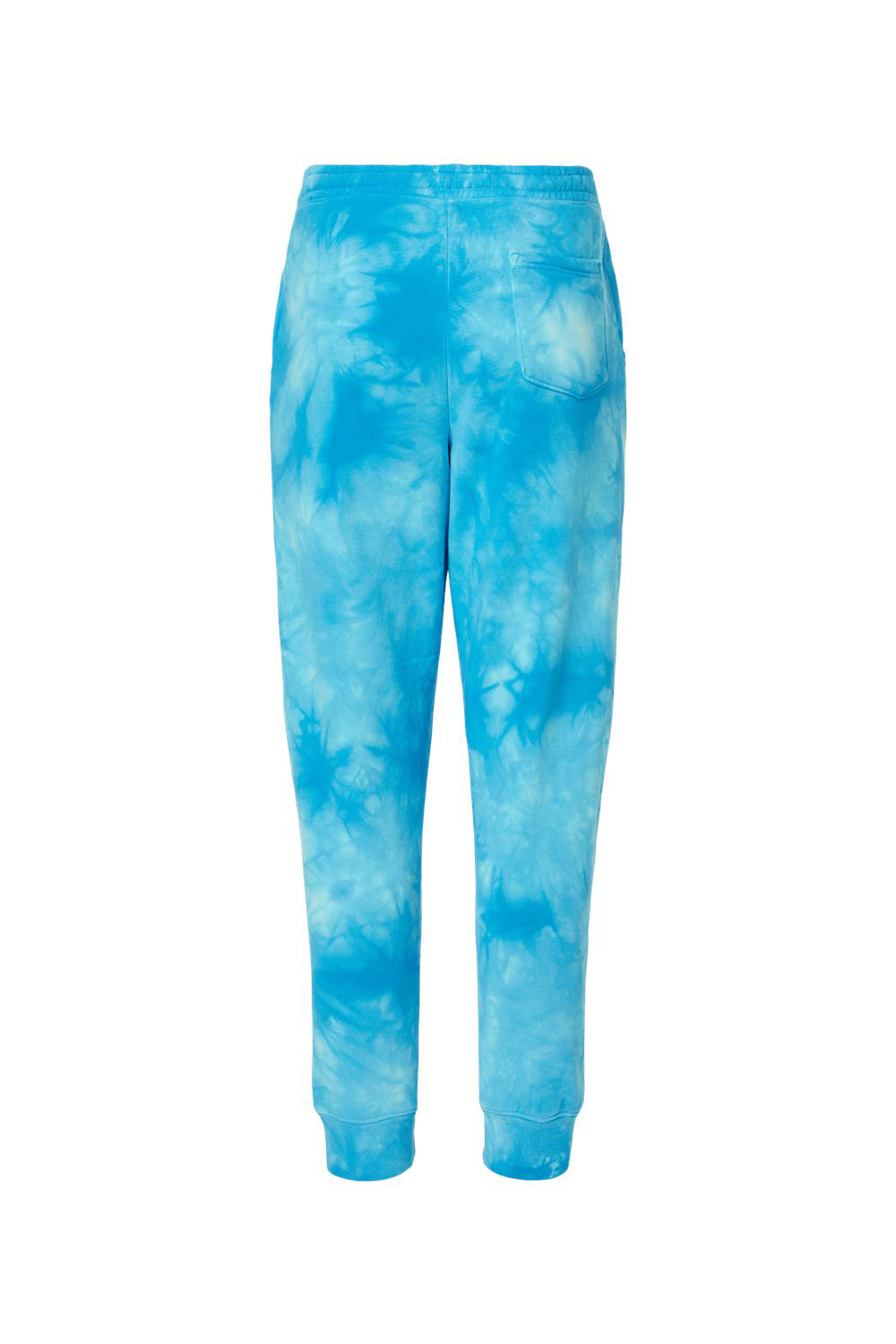 Independent Trading Co. PRM50PTTD Mens Tie-Dye Fleece Sweatpants w/ Pockets Aqua Blue Flat Back