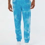 Independent Trading Co. Mens Tie-Dye Fleece Sweatpants w/ Pockets - Aqua Blue