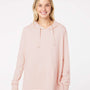 MV Sport Womens Sueded Jersey Hooded Sweatshirt Hoodie - Cameo Pink - NEW