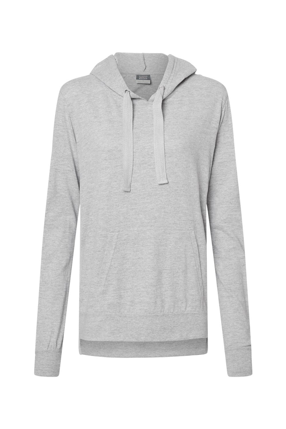 MV Sport W21404 Womens Sueded Jersey Hooded Sweatshirt Hoodie Heather Grey Flat Front