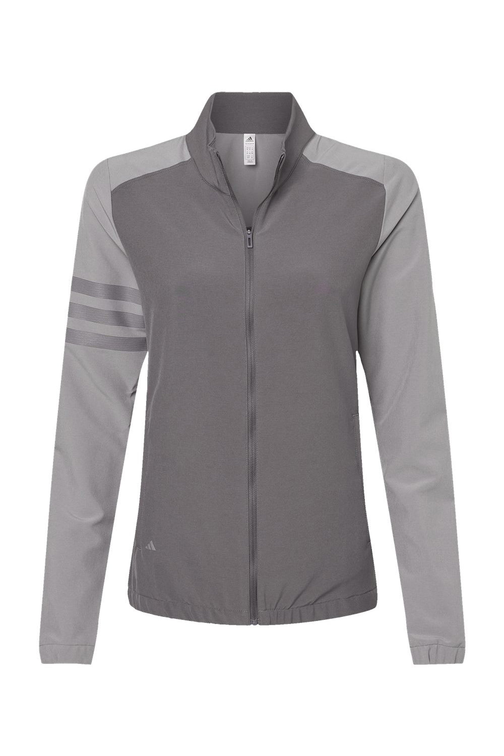 Adidas A268 Womens 3 Stripes Full Zip Jacket Grey Flat Front
