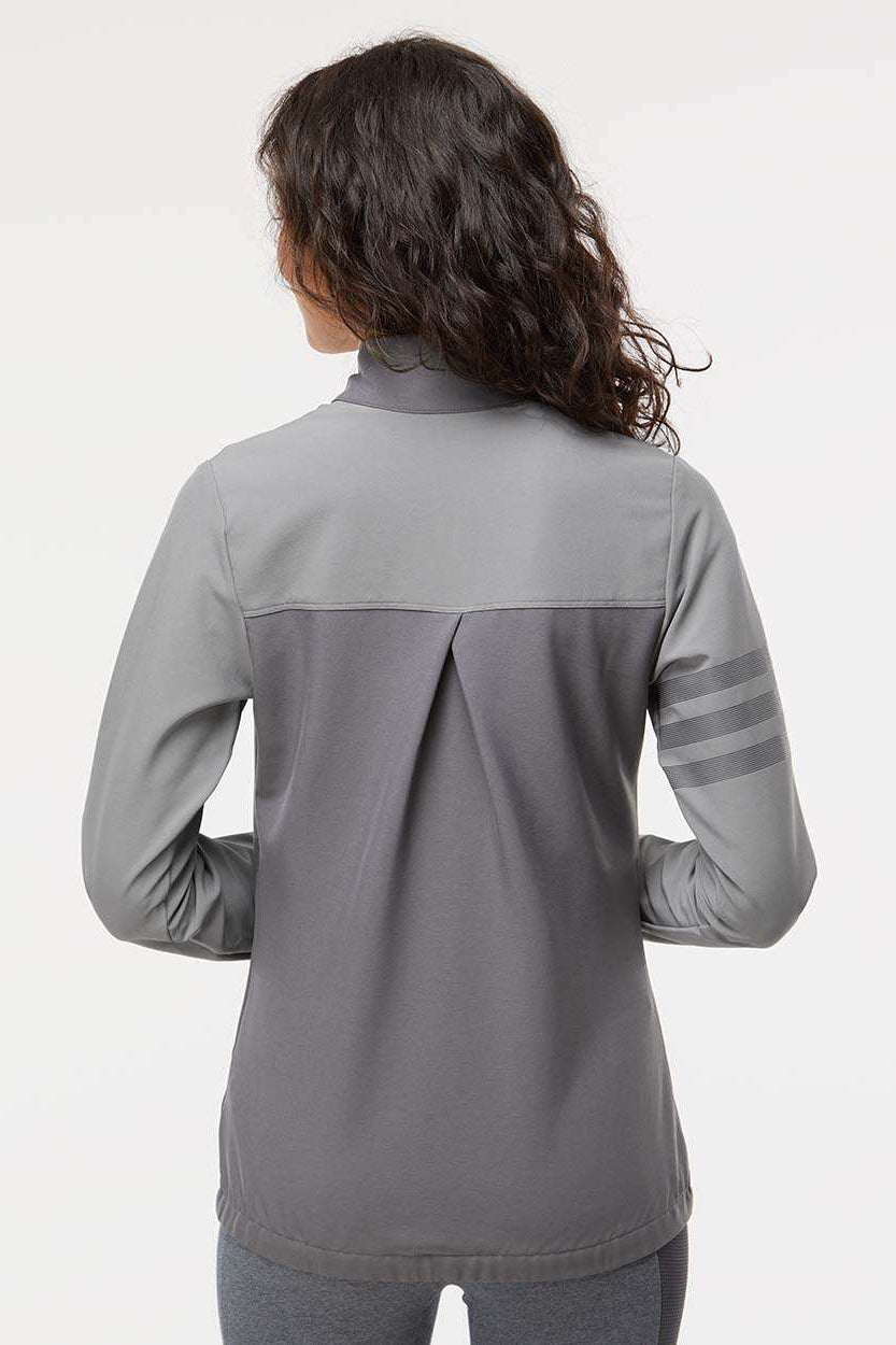 Adidas A268 Womens 3 Stripes Full Zip Jacket Grey Model Back