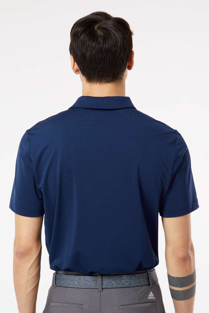 Adidas A514 Mens Ultimate Moisture Wicking Short Sleeve Polo Shirt Team Navy Blue Model Back