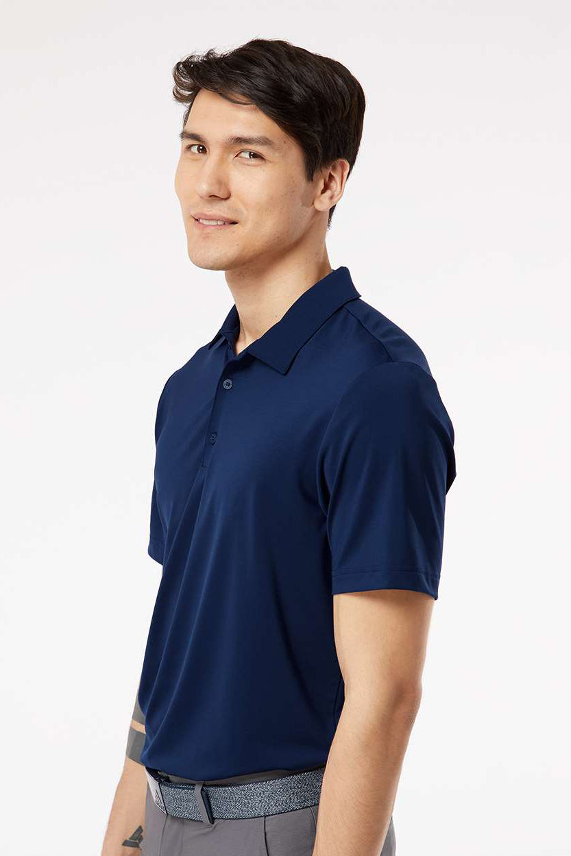 Adidas A514 Mens Ultimate Moisture Wicking Short Sleeve Polo Shirt Team Navy Blue Model Side