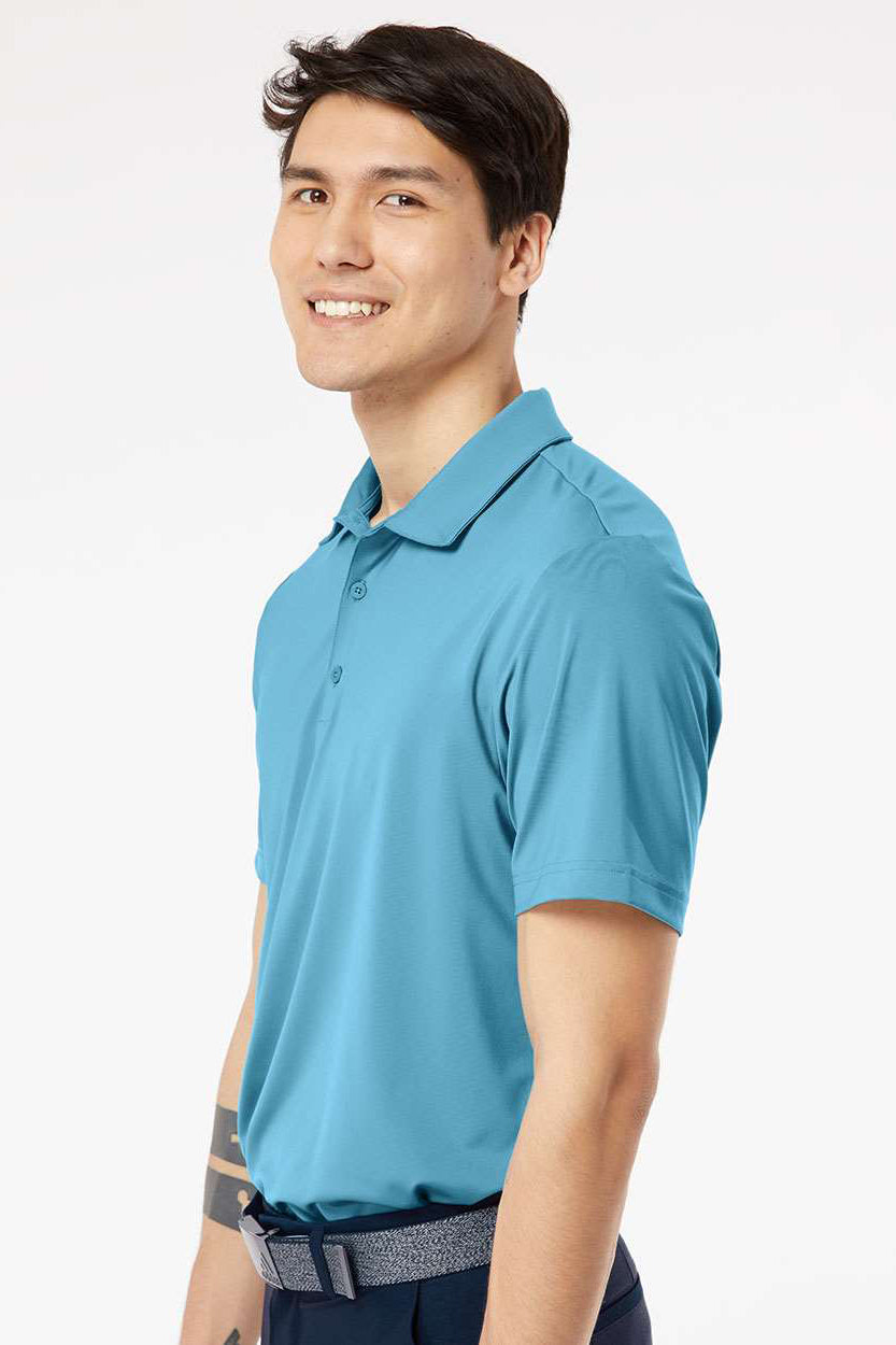 Adidas A514 Mens Ultimate Moisture Wicking Short Sleeve Polo Shirt Hazy Blue Model Side