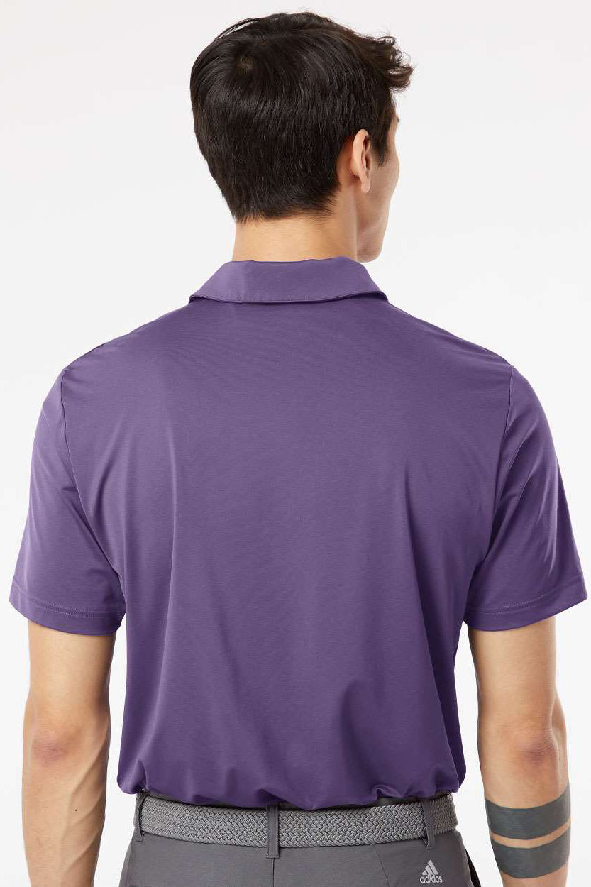 Adidas A514 Mens Ultimate Moisture Wicking Short Sleeve Polo Shirt Tech Purple Model Back