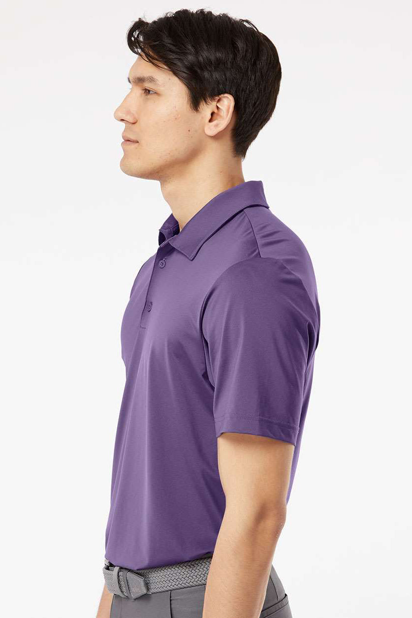 Adidas A514 Mens Ultimate Moisture Wicking Short Sleeve Polo Shirt Tech Purple Model Side