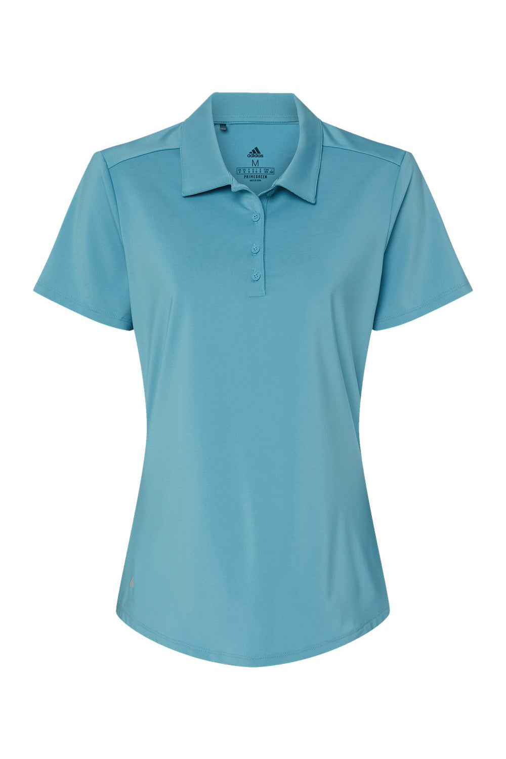 Adidas A515 Womens Ultimate Moisture Wicking Short Sleeve Polo Shirt Hazy Blue Flat Front