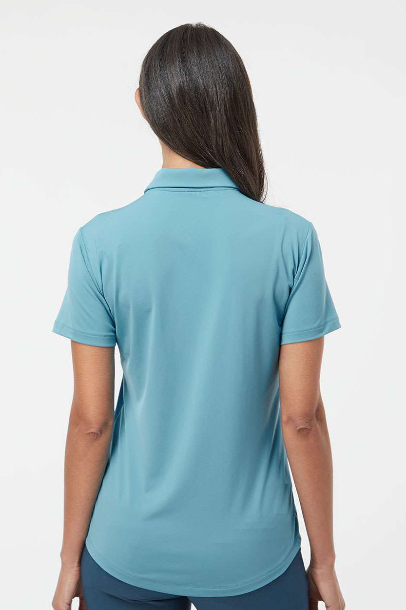 Adidas A515 Womens Ultimate Moisture Wicking Short Sleeve Polo Shirt Hazy Blue Model Back