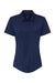 Adidas A515 Womens Ultimate Moisture Wicking Short Sleeve Polo Shirt Team Navy Blue Flat Front