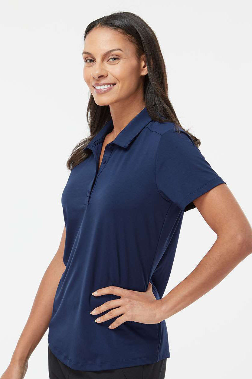 Adidas A515 Womens Ultimate Moisture Wicking Short Sleeve Polo Shirt Team Navy Blue Model Side