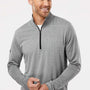 Adidas Mens Heather Block Print Moisture Wicking 1/4 Zip Sweatshirt - Grey Melange/Grey/Black