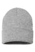 Atlantis Headwear RIO Mens Sustainable Rib Cuffed Beanie Light Grey Melange Flat Front