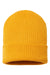 Atlantis Headwear RIO Mens Sustainable Rib Cuffed Beanie Mustard Yellow Flat Front