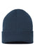 Atlantis Headwear RIO Mens Sustainable Rib Cuffed Beanie Navy Blue Flat Front