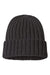 Atlantis Headwear SHORE Mens Sustainable Cable Knit Cuffed Beanie Black Flat Front