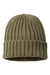 Atlantis Headwear SHORE Mens Sustainable Cable Knit Cuffed Beanie Olive Green Flat Front