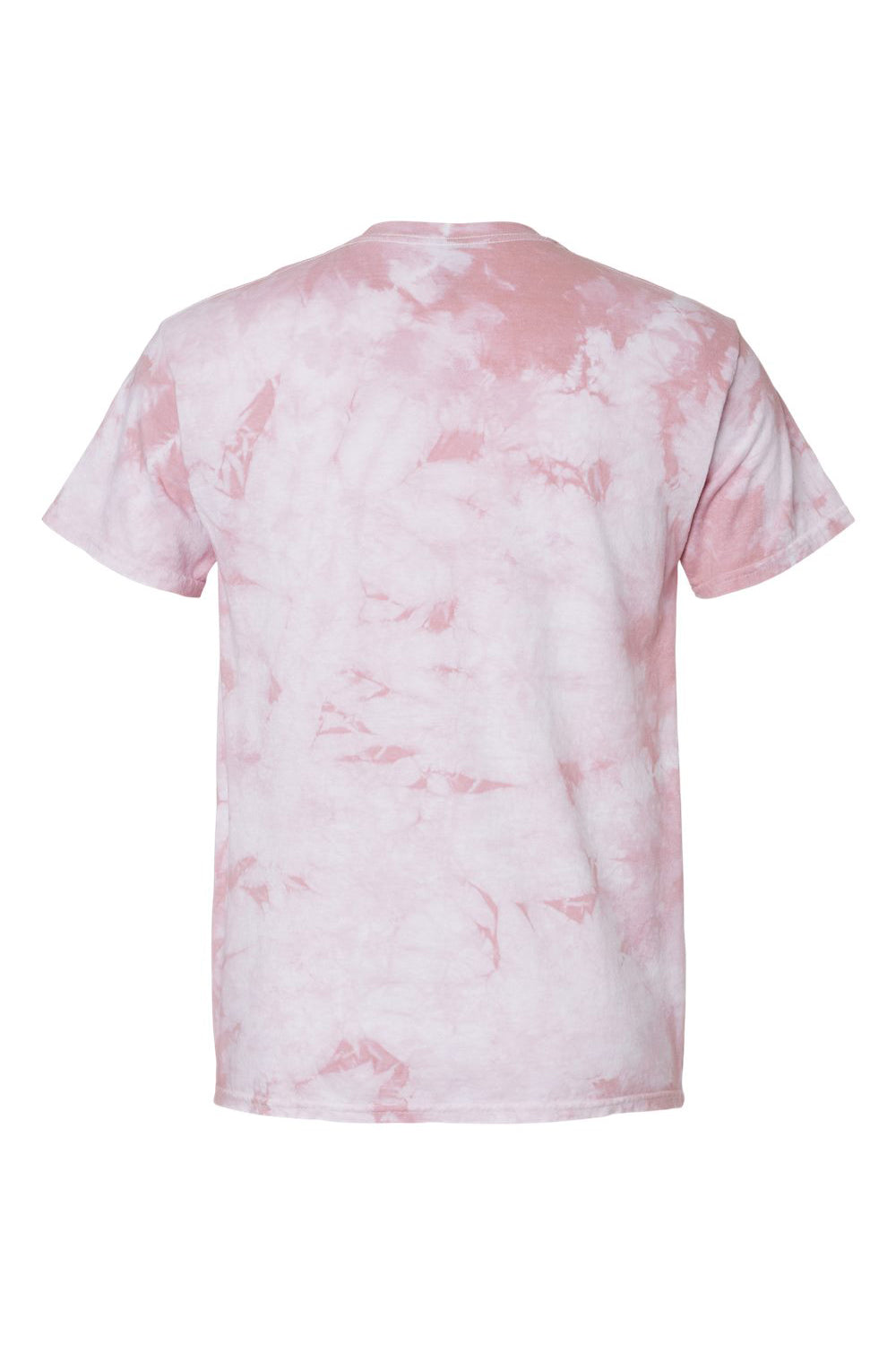 Dyenomite 200CR Mens Crystal Tie Dyed Short Sleeve Crewneck T-Shirt Rose Flat Back