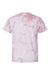 Dyenomite 200CR Mens Crystal Tie Dyed Short Sleeve Crewneck T-Shirt Rose Flat Back