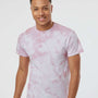 Dyenomite Mens Crystal Tie Dyed Short Sleeve Crewneck T-Shirt - Rose - NEW