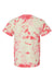 Dyenomite 200CR Mens Crystal Tie Dyed Short Sleeve Crewneck T-Shirt Coral/Soft Yellow Flat Back