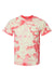 Dyenomite 200CR Mens Crystal Tie Dyed Short Sleeve Crewneck T-Shirt Coral/Soft Yellow Flat Front