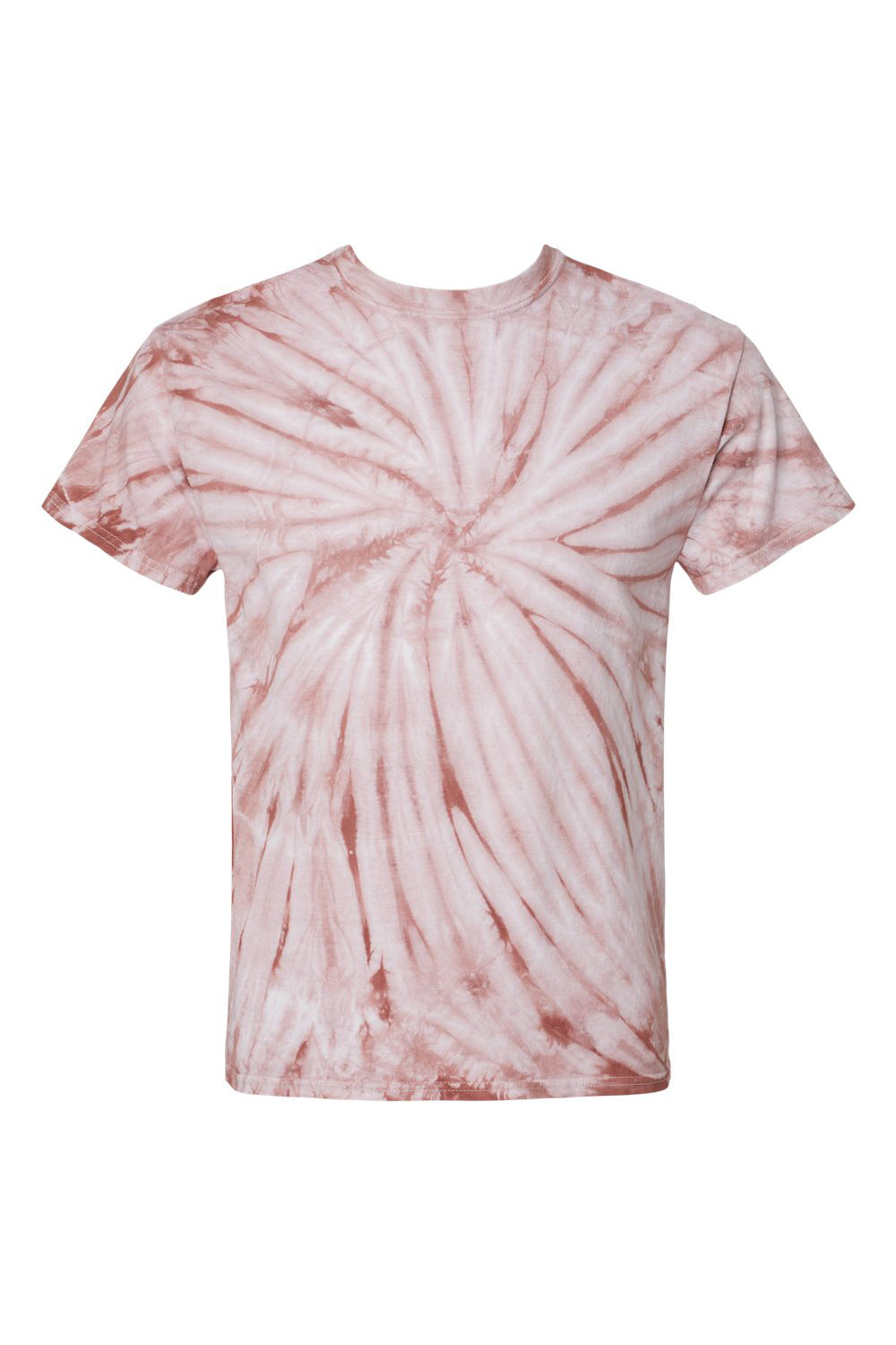 Dyenomite 200CY Mens Cyclone Pinwheel Tie Dyed Short Sleeve Crewneck T-Shirt Copper Flat Front