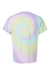 Dyenomite 200MS Mens Spiral Tie Dyed Short Sleeve Crewneck T-Shirt Hawaiian Breeze Flat Back