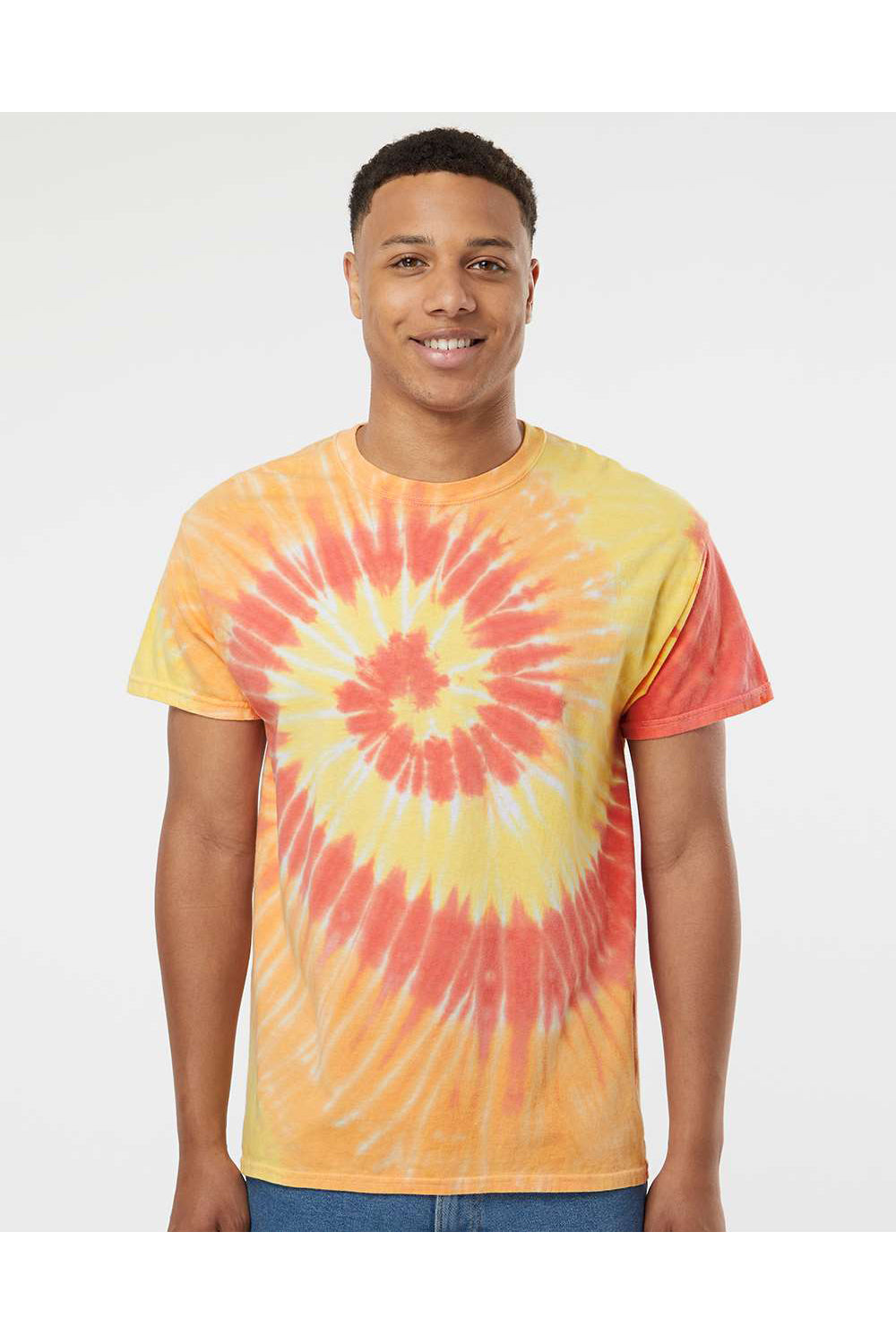 Dyenomite 200TI Mens Tide Tie Dyed Short Sleeve Crewneck T-Shirt Snap Dragon Model Front