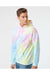 Dyenomite 680VR Mens Blended Tie Dyed Hooded Sweatshirt Hoodie Pastel Rainbow Model Side