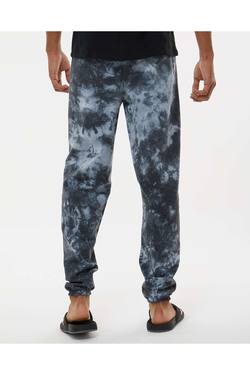 Dyenomite 973VR Mens Dream Tie Dyed Sweatpants Black Crystal Model Back