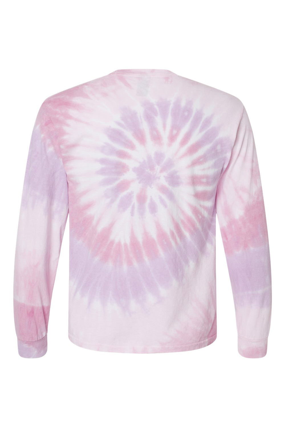 Dyenomite 240MS Mens Spiral Tie Dyed Long Sleeve Crewneck T-Shirt Sweetheart Flat Back