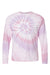 Dyenomite 240MS Mens Spiral Tie Dyed Long Sleeve Crewneck T-Shirt Sweetheart Flat Front