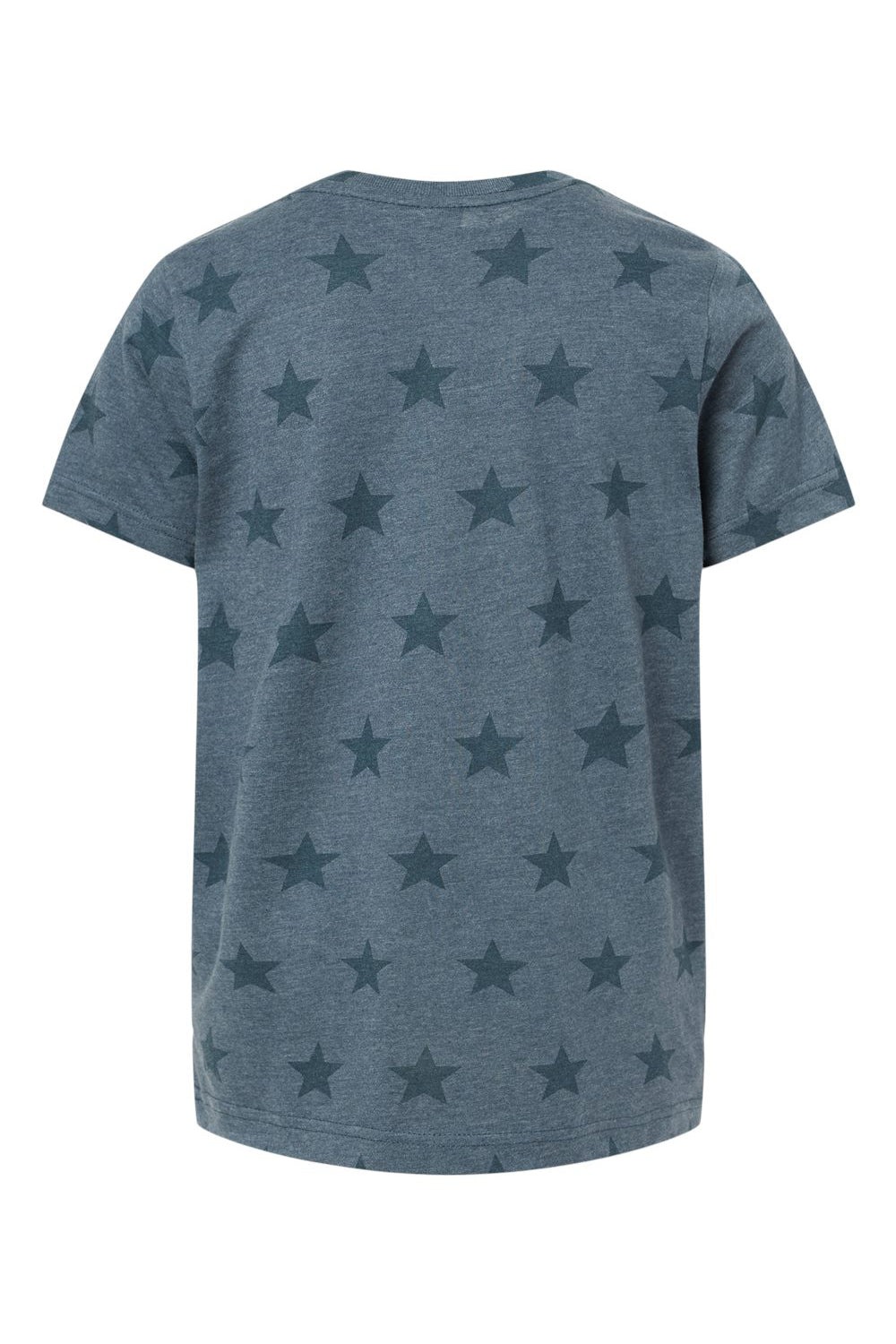 Code Five 2229 Youth Star Print Short Sleeve Crewneck T-Shirt Denim Blue Flat Back