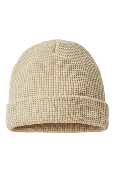 Richardson 146R Mens Waffle Cuffed Beanie Birch Flat Front