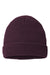 Richardson 146R Mens Waffle Cuffed Beanie Burgundy Flat Front