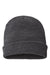 Richardson 146R Mens Waffle Cuffed Beanie Heather Charcoal Grey Flat Front