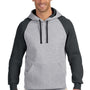 Jerzees Mens NuBlend Pill Resistant Fleece Hooded Sweatshirt Hoodie w/ Pouch Pocket - Oxford Grey/Black