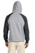 Jerzees 96CR Mens NuBlend Pill Resistant Fleece Hooded Sweatshirt Hoodie w/ Pouch Pocket Oxford Grey/Black Model Back