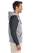 Jerzees 96CR Mens NuBlend Pill Resistant Fleece Hooded Sweatshirt Hoodie w/ Pouch Pocket Oxford Grey/Black Model Side