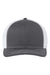 Richardson 112PL Mens 112+ R-Flex Adjustable Trucker Hat Charcoal Grey/White Flat Front