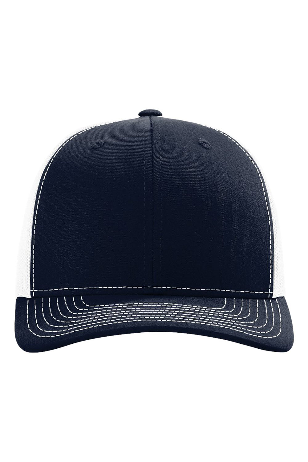 Richardson 112RE Mens Sustainable Trucker Hat Navy Blue/White Flat Front