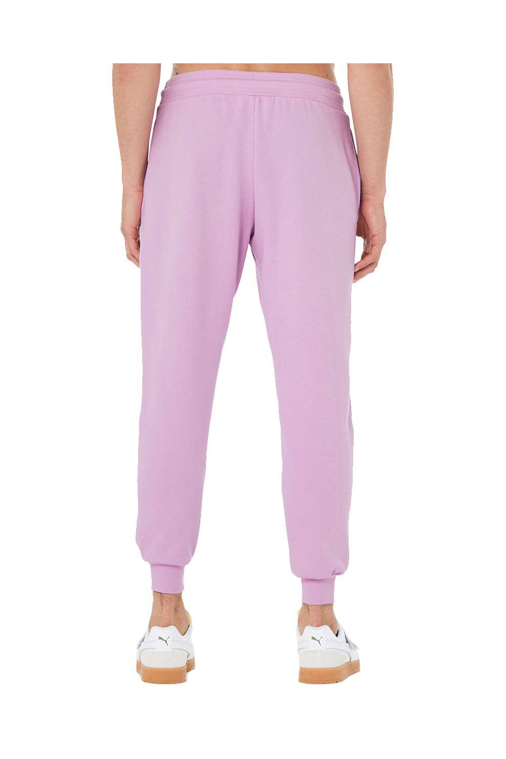 Bella + Canvas BC3727 Mens Jogger Sweatpants w/ Pockets Lilac Flat Back