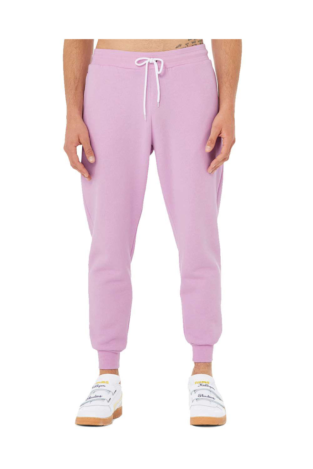 Bella + Canvas BC3727 Mens Jogger Sweatpants w/ Pockets Lilac Flat Front