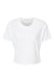 Alternative 5114C Womens Headliner Cropped Go To Short Sleeve Crewneck T-Shirt White Flat Front