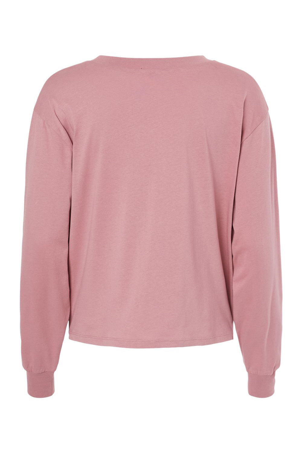 Alternative 1176 Womens Cropped Long Sleeve Crewneck T-Shirt Whiskey Rose Flat Back